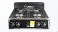 Estufa Omega 4 puestos acero inoxidable vista frontal