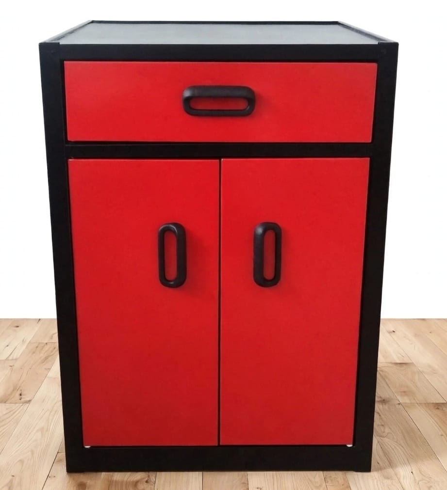 Gabinete metálico con cajón gris - vista frontal