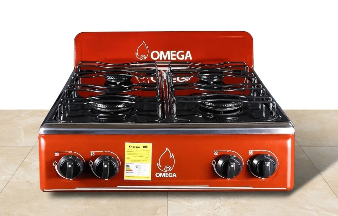 Estufa a gas 4 puestos Omega roja